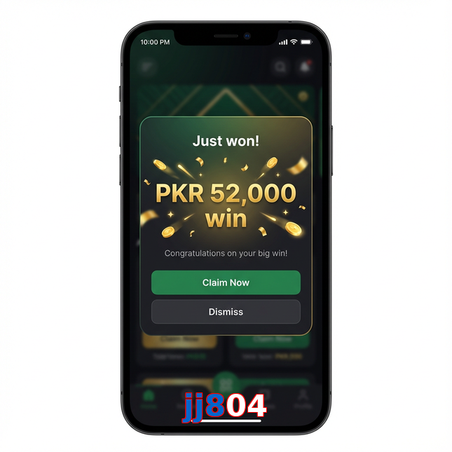 Main screen of Jj804 win page for PK players